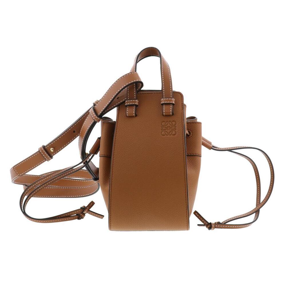 LOEWE Hammock DW Bag Shoulder Messenger Brown Leather
